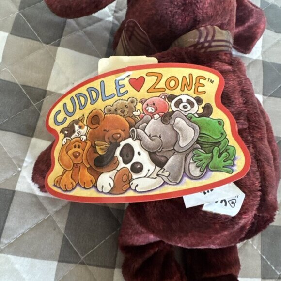 1999 NWT Vintage Commonwealth Plush Stuffed Dog Brown With Cuddle Zone Tag - Picture 6 of 9